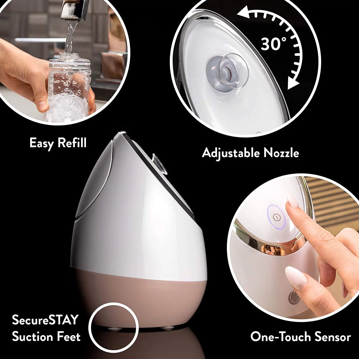 Facial Steamer SPA+, Professional Nano Ionic Warm Mist, Home Face Sauna, Portable Humidifier Machine, Deep Clean and Tighten Skin