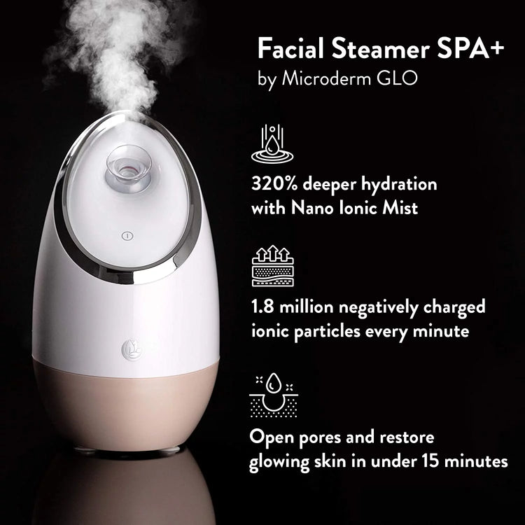 Facial Steamer SPA+, Professional Nano Ionic Warm Mist, Home Face Sauna, Portable Humidifier Machine, Deep Clean and Tighten Skin