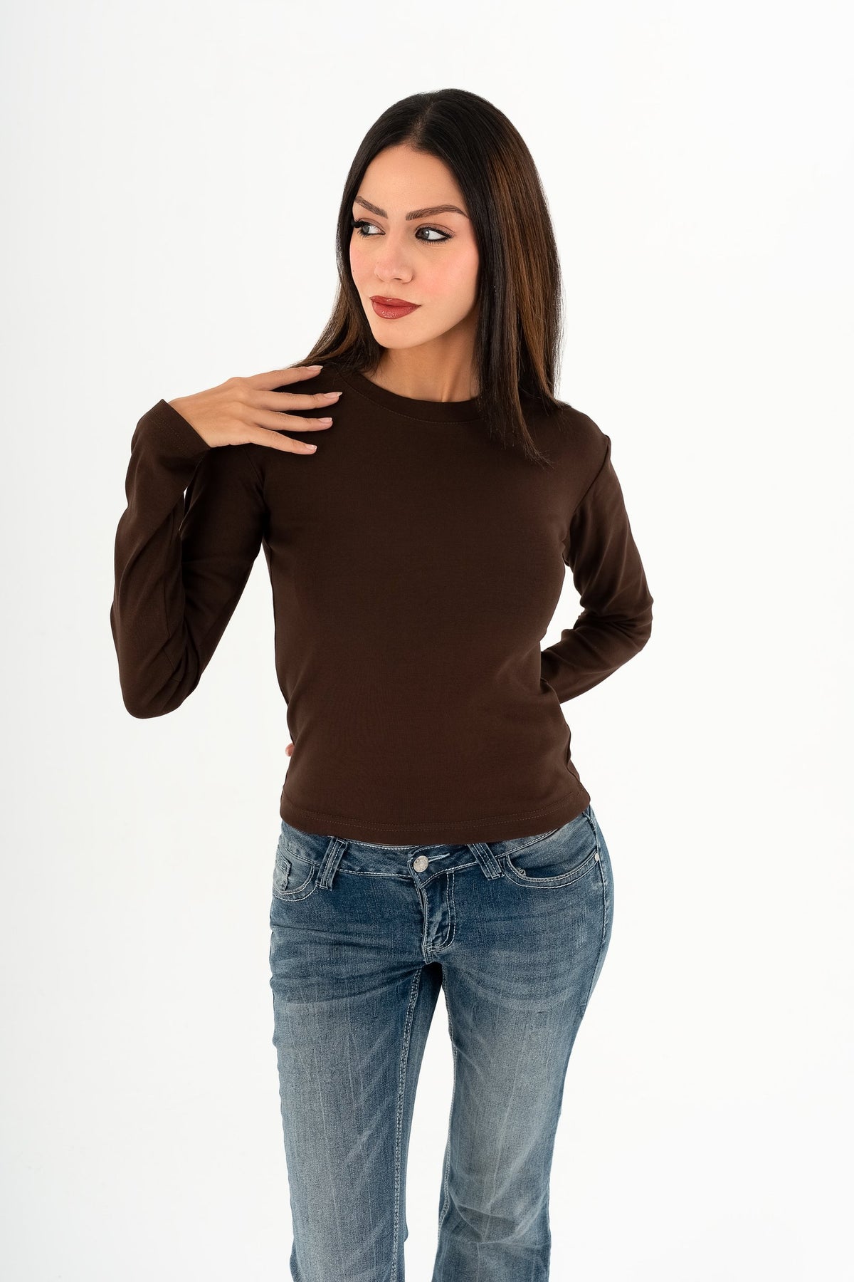 Crew Neck Long Sleeve – Chocolate